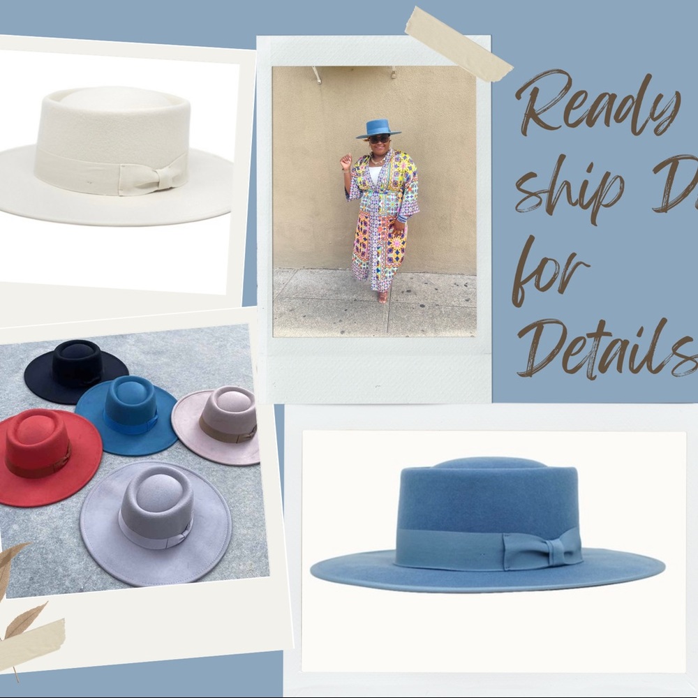 Women’s blue fedora hat